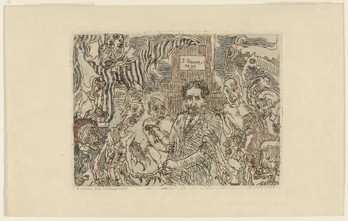 Demons Teasing Me by James Ensor, print, 1895