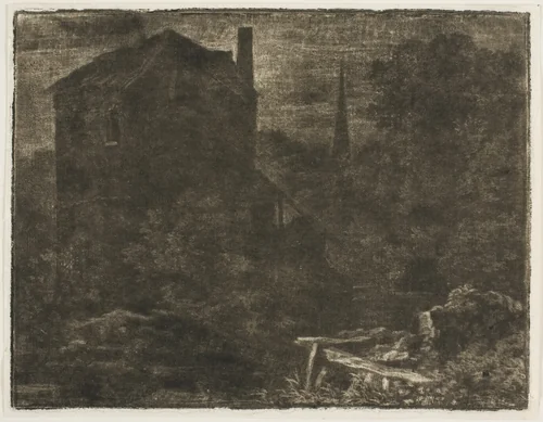 Landscape in the Dark Manner by Allart van Everdingen, print, 1657-1661