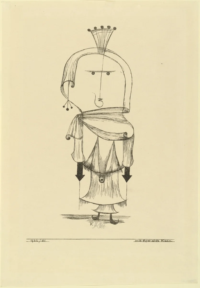 The Witch with the Comb (Die Hexe mit dem Kamm) from the portfolio Artists' Donation to the German Book Museum (Künstlerspende für das deutsche Buchmuseum) by Paul Klee, print, 1922