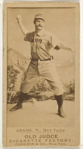 Ed Crane, Pitcher, New York, from the Old Judge series (N172) for Old Judge Cigarettes by Goodwin & Company, photograph, 1888