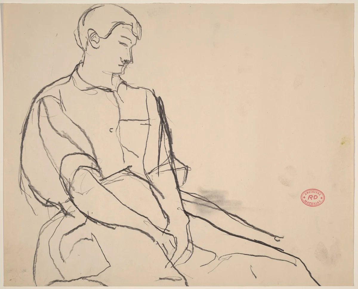 Untitled [seated figure] by Richard Diebenkorn, drawing, 1955-1967