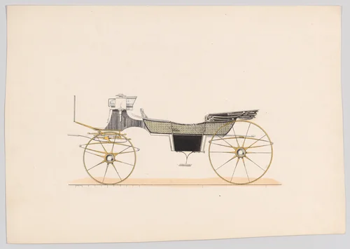 Design for Vis-A-Vis/Sociable Carriage by anonymous, print, 1865-1875