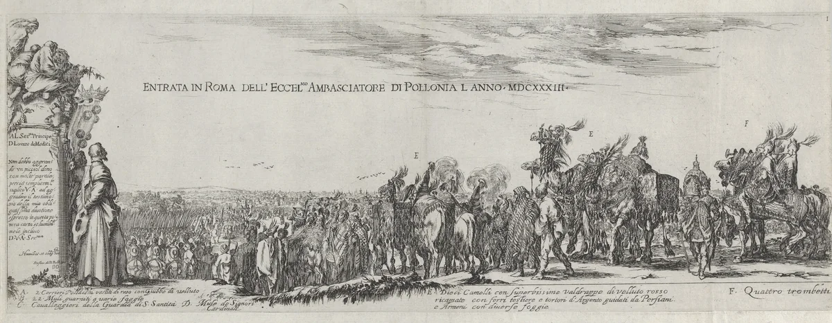Entry of the Polish Ambassador into Rome by Stefano della Bella, print, 1633