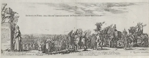 Entry of the Polish Ambassador into Rome by Stefano della Bella, print, 1633