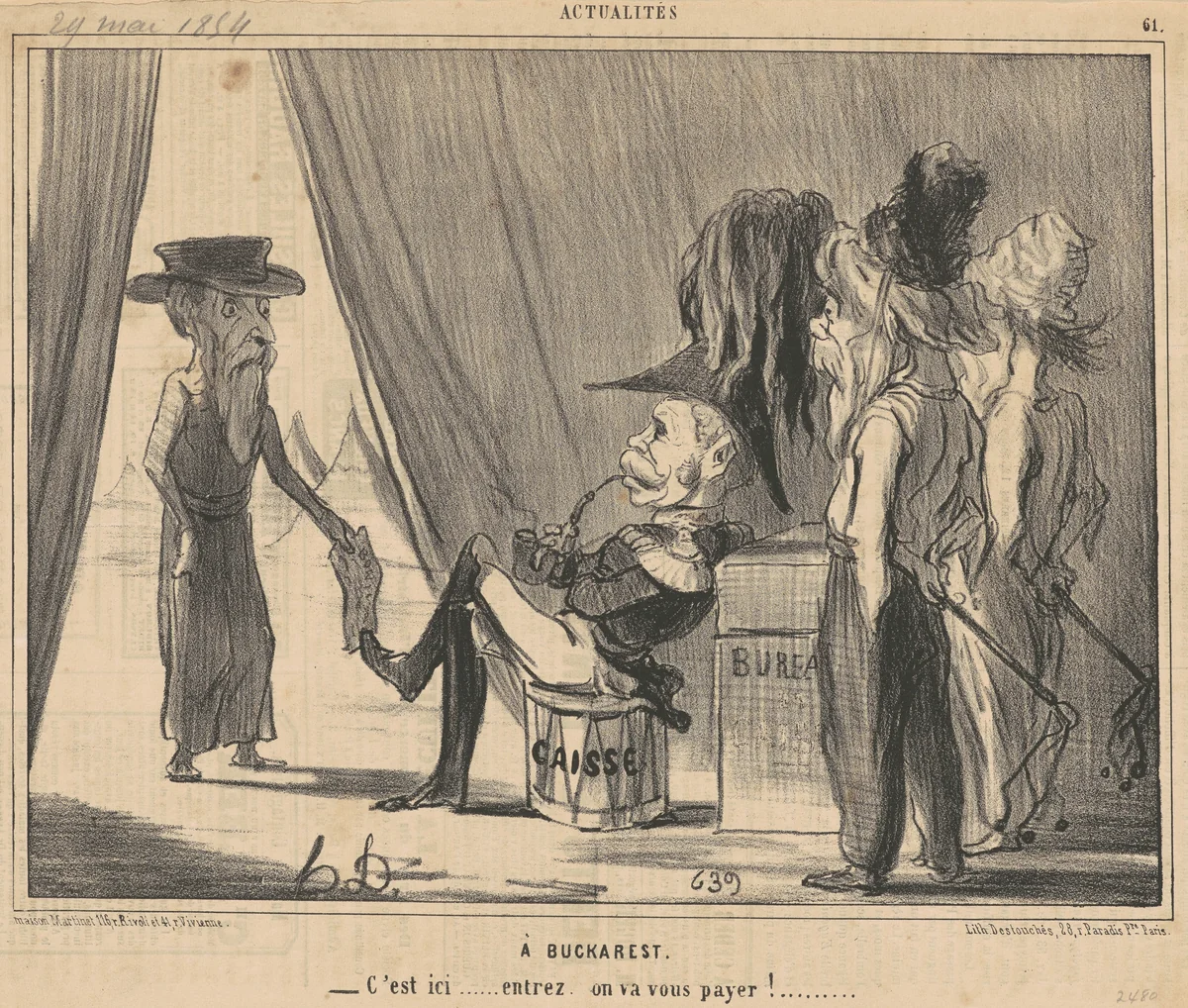 A Bucharest by Honoré Daumier, print, 1854
