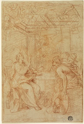 Supper at Emmaus by Nicolas Bertin, drawing, 1687-1736
