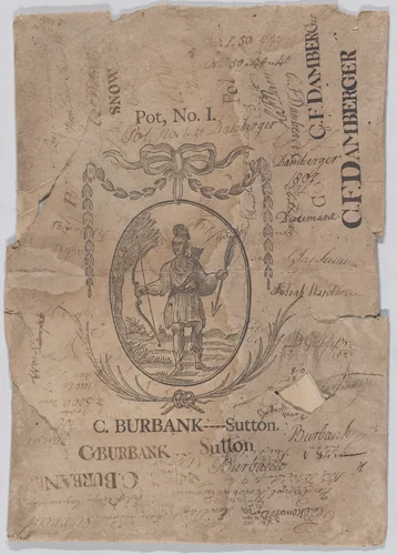 Wrapper: Burbank Paper Mill, Sutton, Massachusetts by Caleb Burbank, print, 1796-1806