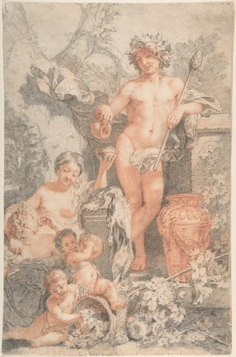 Arcadian Scene with Bacchus by Gerard de Lairesse, drawing, 1641-1711