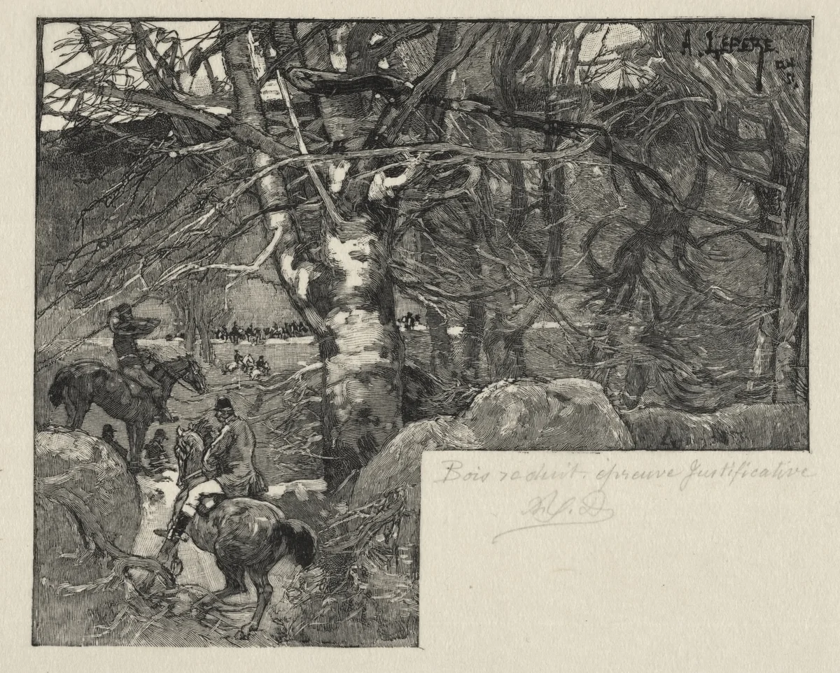 Une Chasse au Mont Gérard by Auguste Louis Lepère, print, 1887