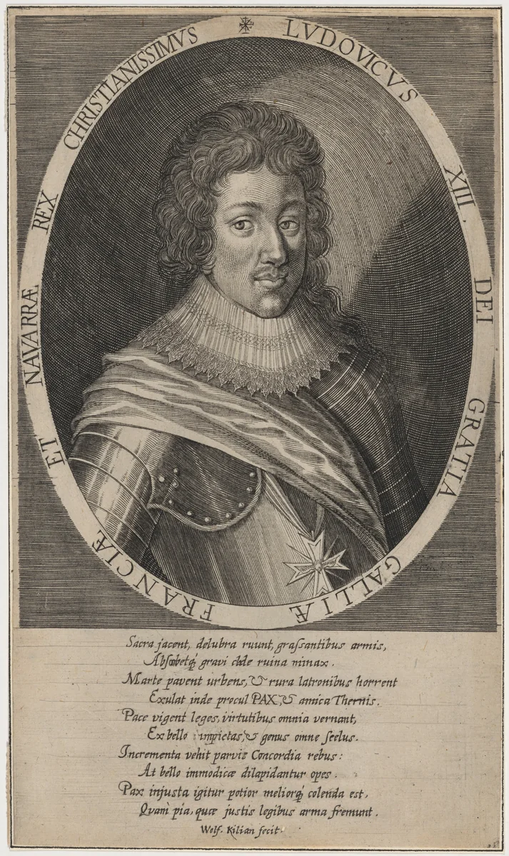 Louis XIII of France by Wolfgang Philipp Kilian, print, 1654-1732