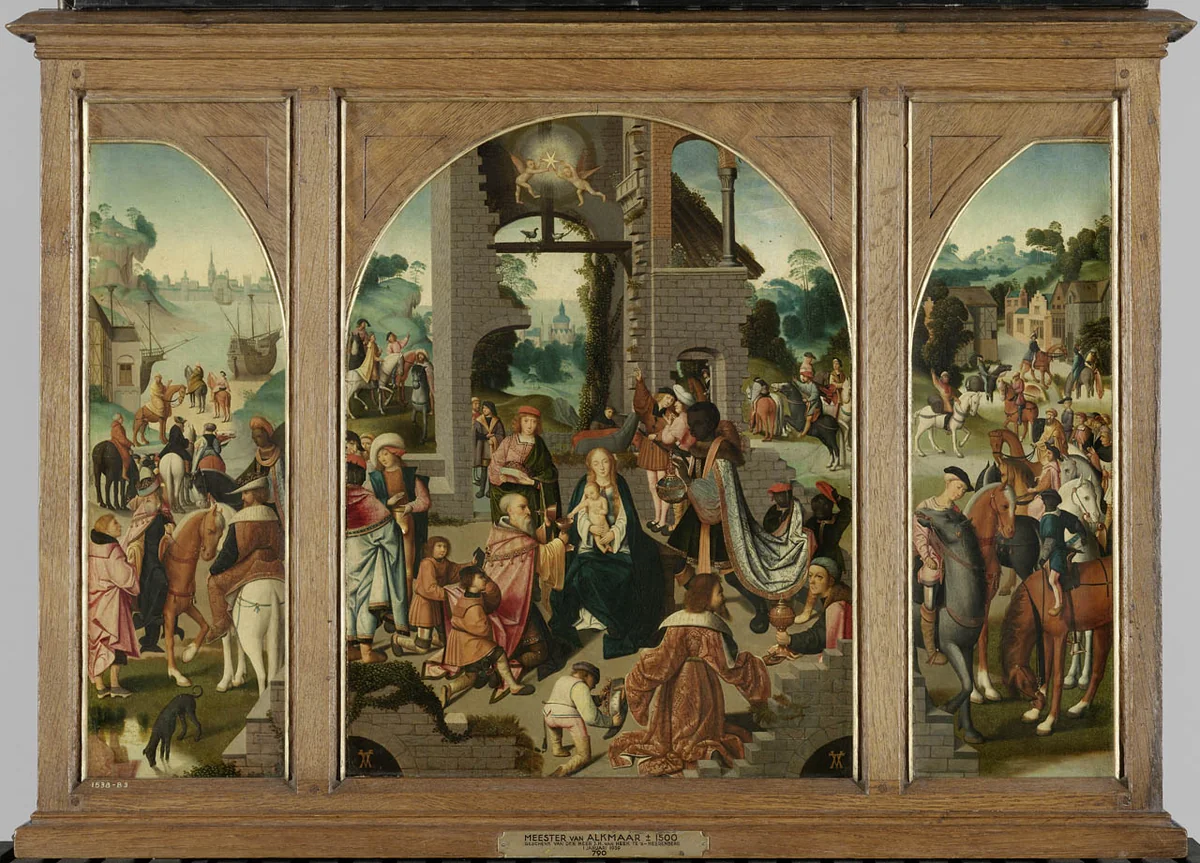 Triptych with the Adoration of the Magi by Master of Alkmaar, painting