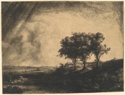 The Three Trees by Rembrandt van Rijn, print, 1643