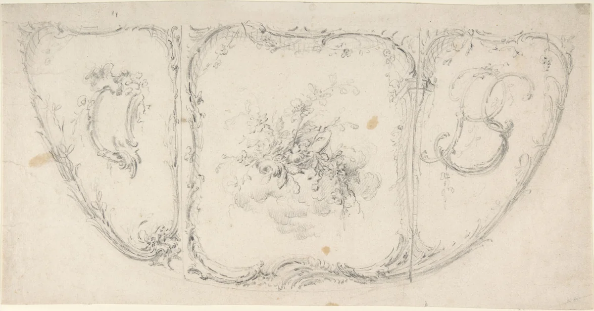 Design for the Side of a Carriage by anonymous, drawing, 1745-1785