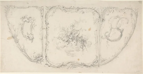 Design for the Side of a Carriage by anonymous, drawing, 1745-1785