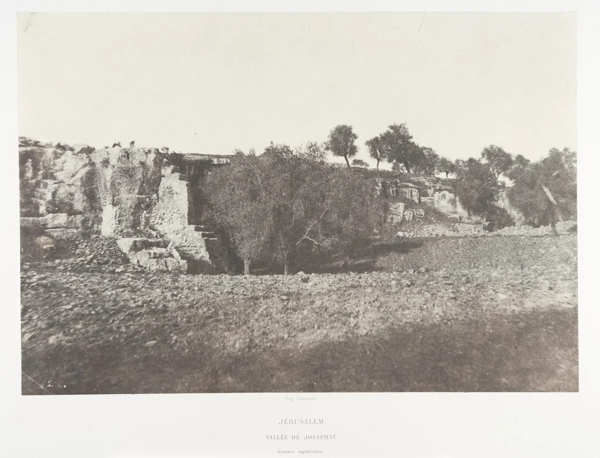 Jérusalem, Vallée de Josaphat, Grottes sépulcrales, 2 by Auguste Salzmann, photograph, 1854-1859