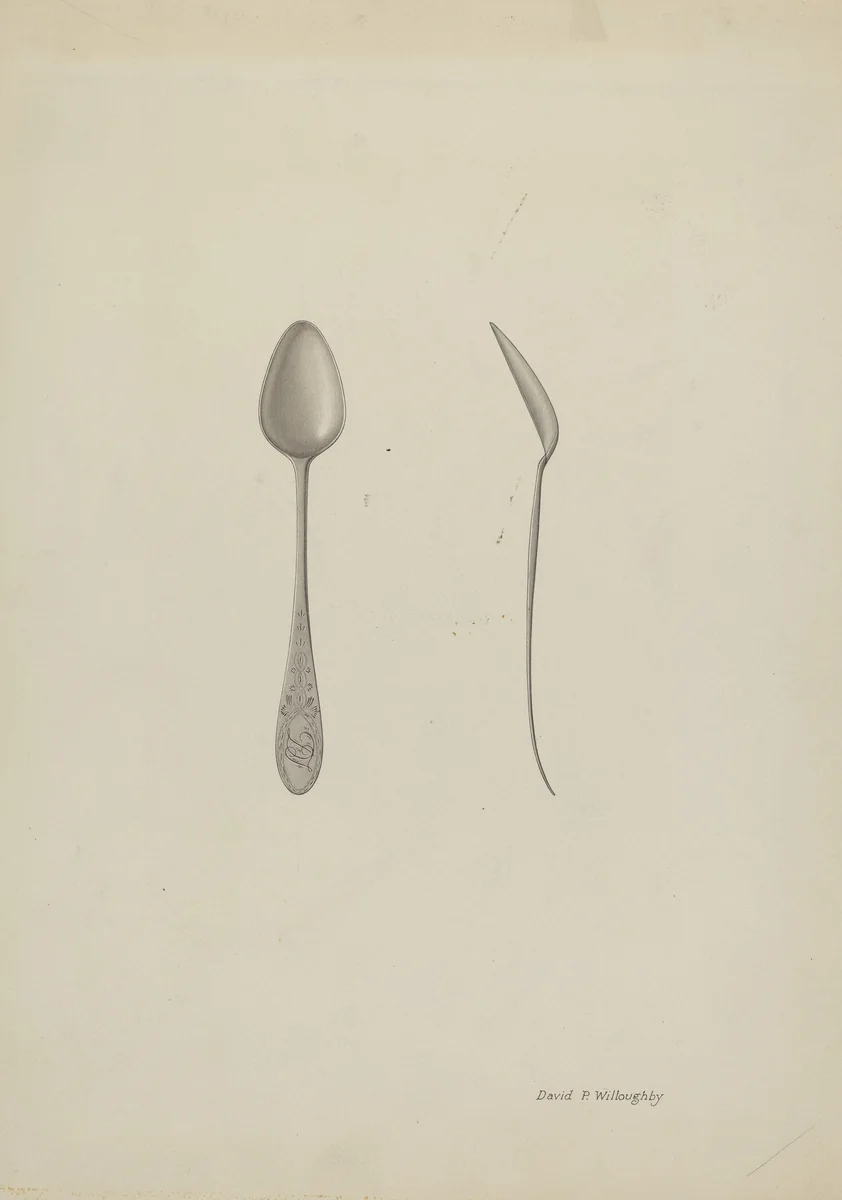 Silver Teaspoon by David P Willoughby, index of american design, 1940