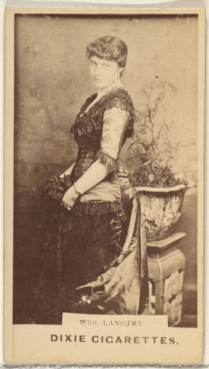 Mrs. Langtry, from the Actors and Actresses series (N45, Type 1) for Dixie Cigarettes by Allen & Ginter, photograph, 1885-1891