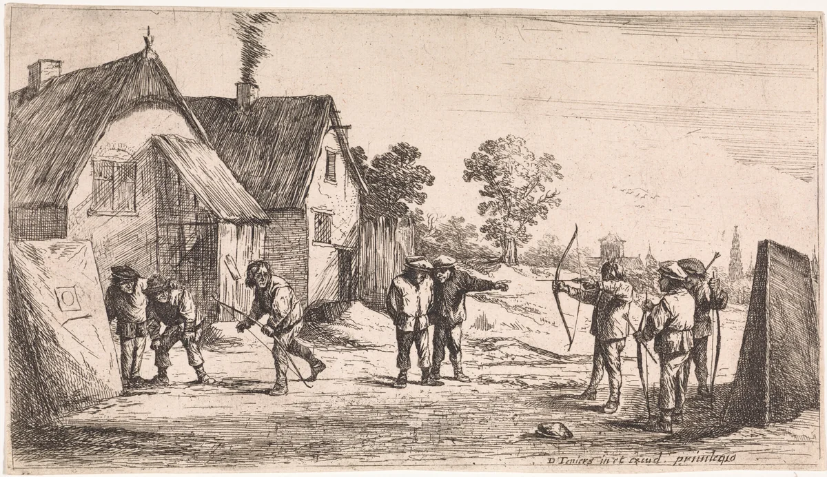 Boogschieters by anonymous, print, 1626-1690