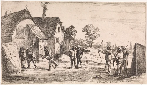 Boogschieters by anonymous, print, 1626-1690