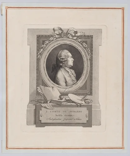Portrait of Count Giacomo Durazzo by Giovanni David, print, 1784