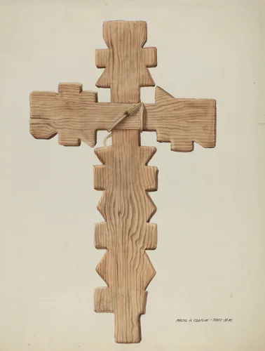 Penitente Cross, Carved Wood by Majel G. Claflin, index of american design, 1937