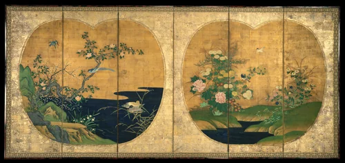 Birds and Flowers of Autumn and Winter by Kano Chikanobu, painting, 1700-1733