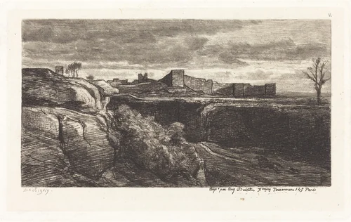 Ruins of the Chateau of Cremieux (Les Ruines du chateau de Cremieux) by Charles-François Daubigny, print, 1850