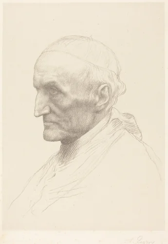 Cardinal Manning, 2nd plate by Alphonse Legros, print, 1837-1911