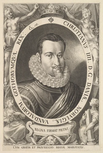 Portrait of Christian IV, King of Denmark by Jan Muller, print, 1604-1608