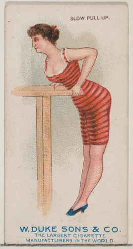 Slow Pull Up, from the Gymnastic Exercises series (N77) for Duke brand cigarettes by W. Duke, Sons & Co., print, 1887
