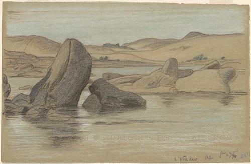 Nile Journey, No. 22 by Elihu Vedder, drawing, 1890