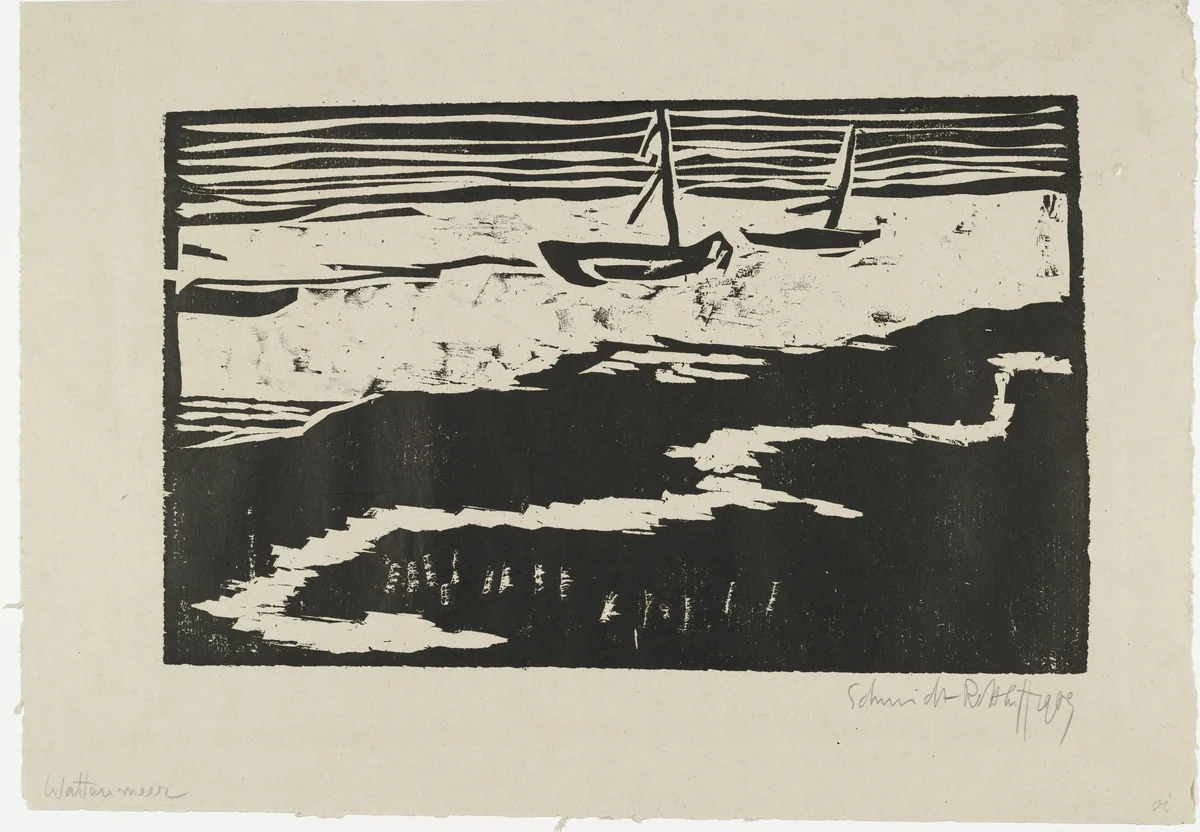 The Sound (Das Wattenmeer) by Karl Schmidt-Rottluff, print, 1909