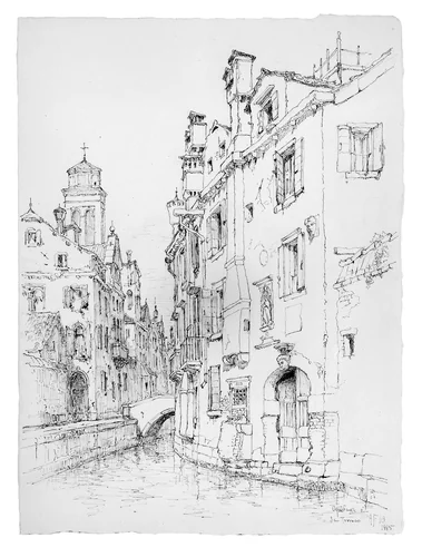 Ogni Santi e San Trovaso, Venice by Andrew Fisher Bunner, artwork, 1885