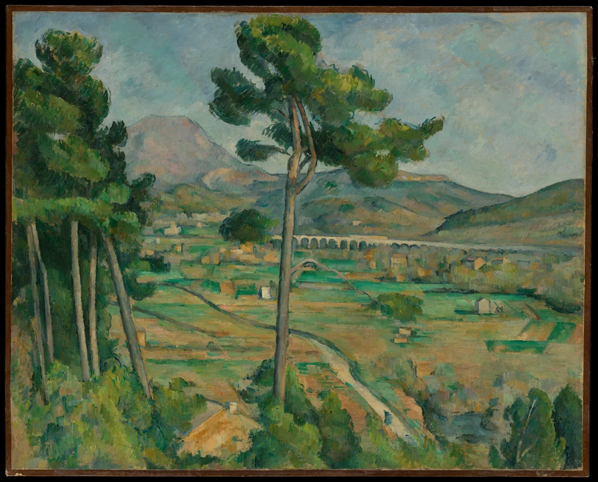 Mont Sainte-Victoire and the Viaduct of the Arc River Valley by Paul Cézanne, painting, 1882-1885
