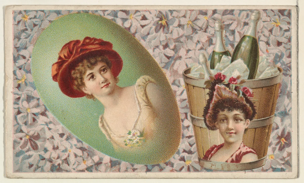 Champagne in Ice Bucket, from the Miniature Novelties series (N120) issued by Duke Sons & Co. to promote Honest Long Cut Tobacco by W. Duke, Sons & Co., print, 1891