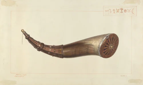 Powder Horn by Edward L. Loper, index of american design, 1938