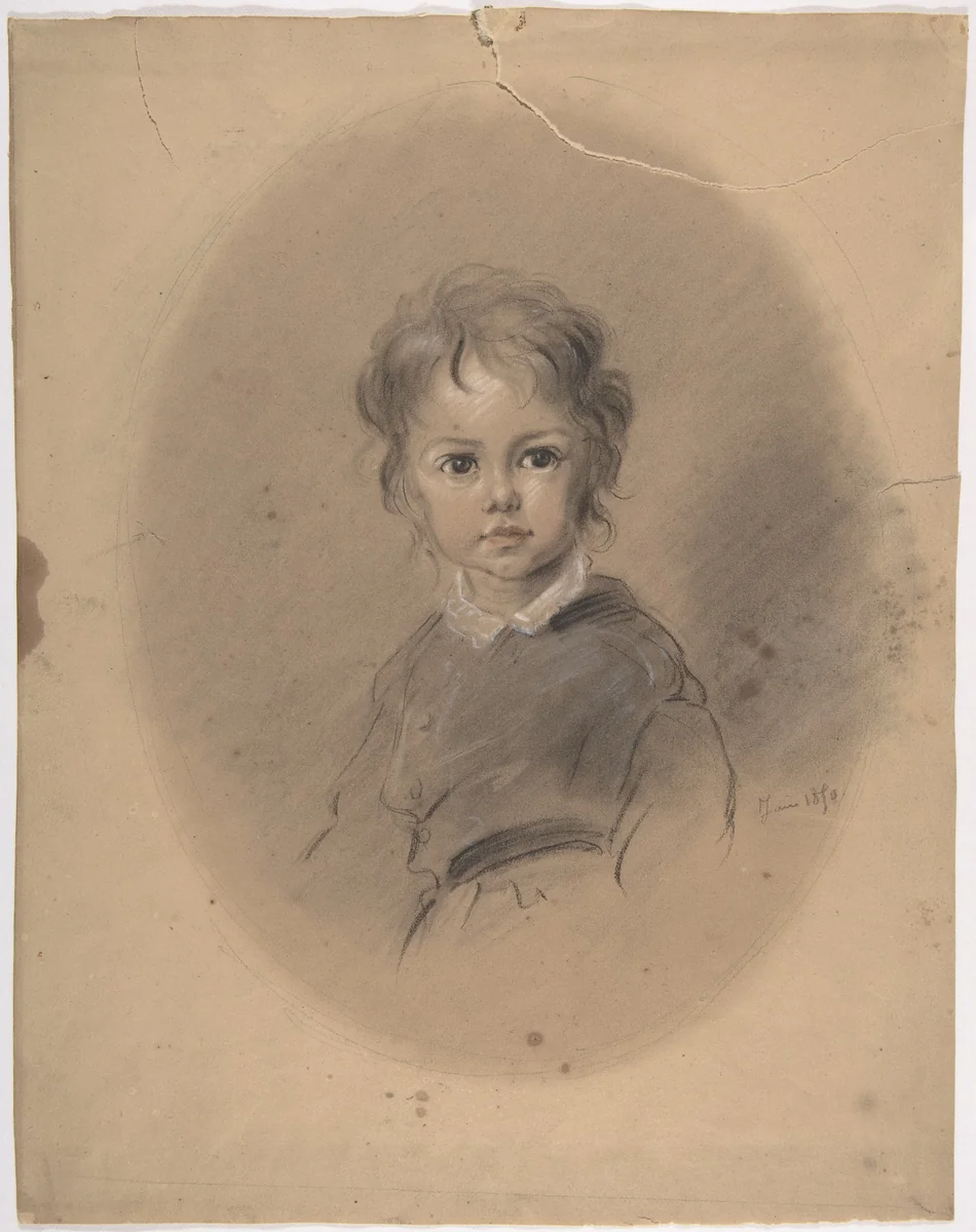 Portrait of a Boy by Antoine Auguste Ernest Hébert, drawing, 1870