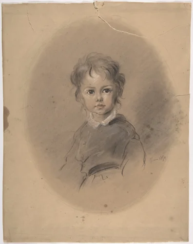 Portrait of a Boy by Antoine Auguste Ernest Hébert, drawing, 1870