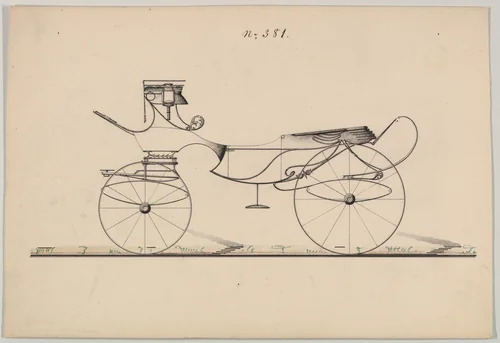 Design for Vis-à-vis, no. 381 by Brewster & Co., drawing, 1850-1870