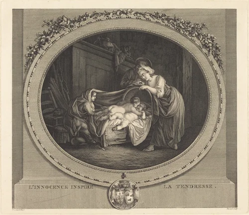 L'innocence inspire la tendresse by Etienne Claude Voysard; Jean Honoré Fragonard, print, 1746-1812