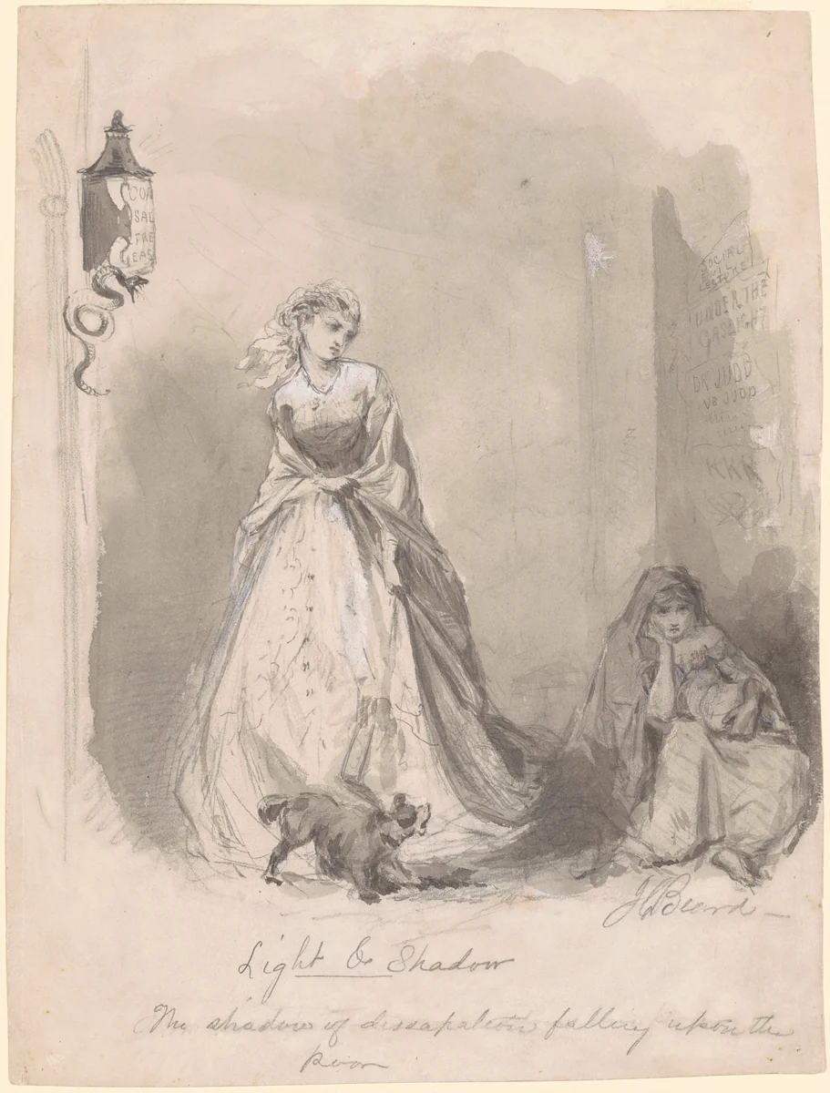 Light and Shadow: The Shadows of Dissipation Falling upon the Poor by James Carter Beard, drawing, 1870-1900