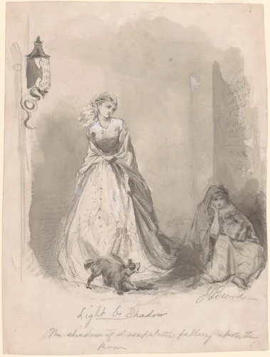 Light and Shadow: The Shadows of Dissipation Falling upon the Poor by James Carter Beard, drawing, 1870-1900
