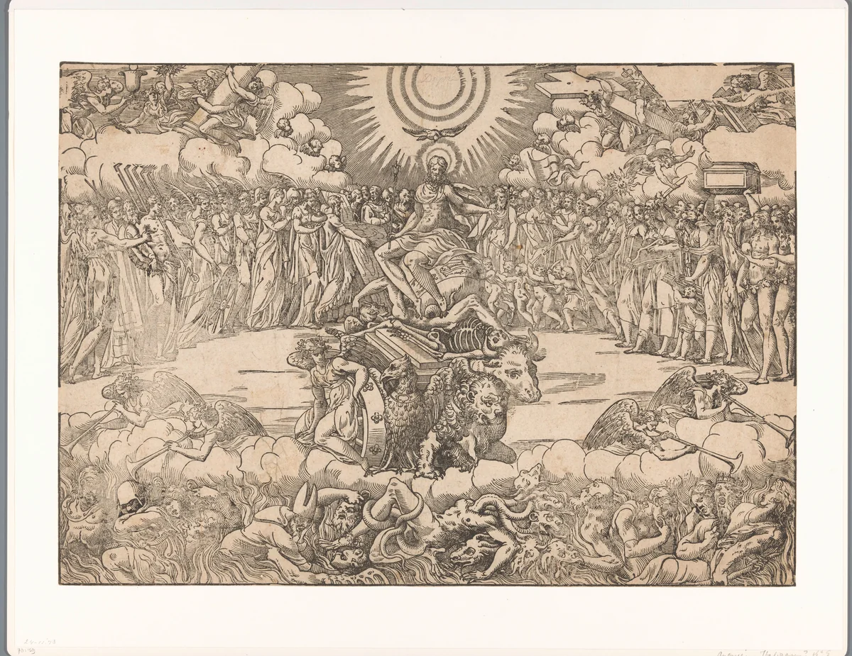 Triomf van Christus by anonymous, print, 1513