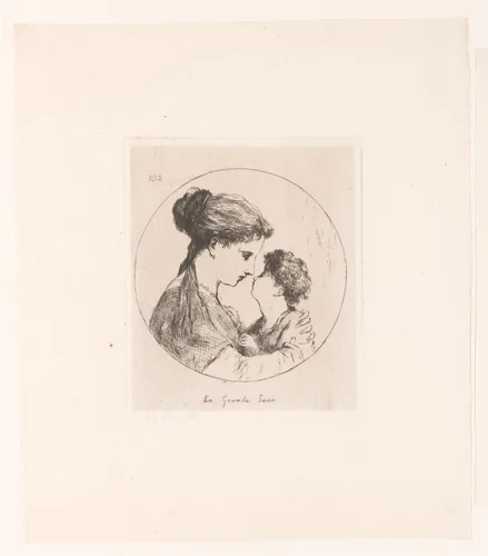 Oudere zus by Eugène Smits, print, 1836-1912