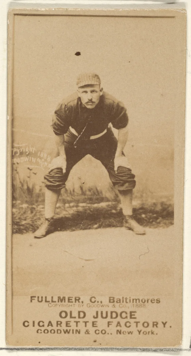 Fullmer, Catcher, Baltimore Orioles, from the Old Judge series (N172) for Old Judge Cigarettes by Goodwin & Company, photograph, 1888