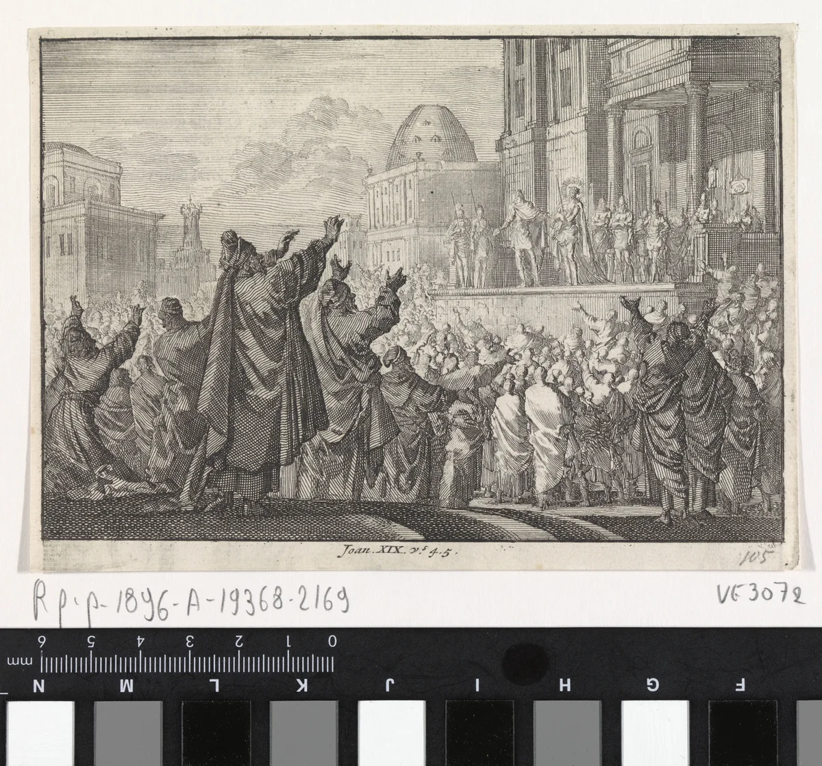 Christus aan het volk getoond (Ecce Homo) by Jan Luyken, print, 1703-1762