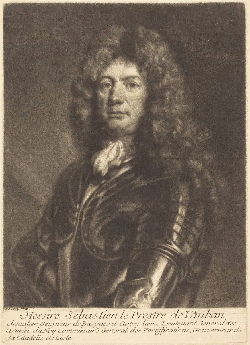 Portrait of M. Sebastien Le Prestre de Vauban by Louis Bernard; François de Troy, print, 1637-1740