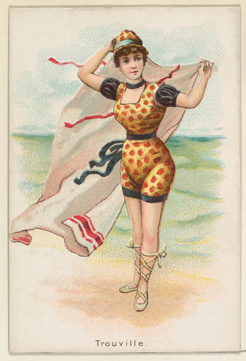 Trouville, from the Beautiful Bathers series (N192) issued by Wm. S. Kimball & Co. by William S. Kimball & Company, print, 1889