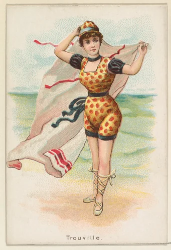 Trouville, from the Beautiful Bathers series (N192) issued by Wm. S. Kimball & Co. by William S. Kimball & Company, print, 1889