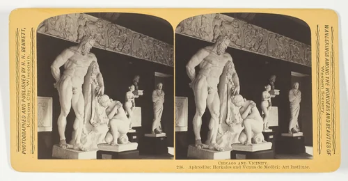 Aphrodite; Herkales and Venus de Medici; Art Institute, from the series "Chicago and Vicinity" by Henry Hamilton Bennett, photograph, 1893